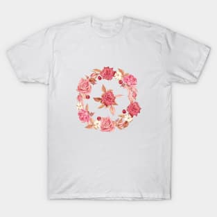 Roses wreath composition T-Shirt